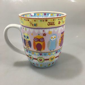 Owls Hoot Creative Tops Colorful Hearts Flowers 16 oz Mug